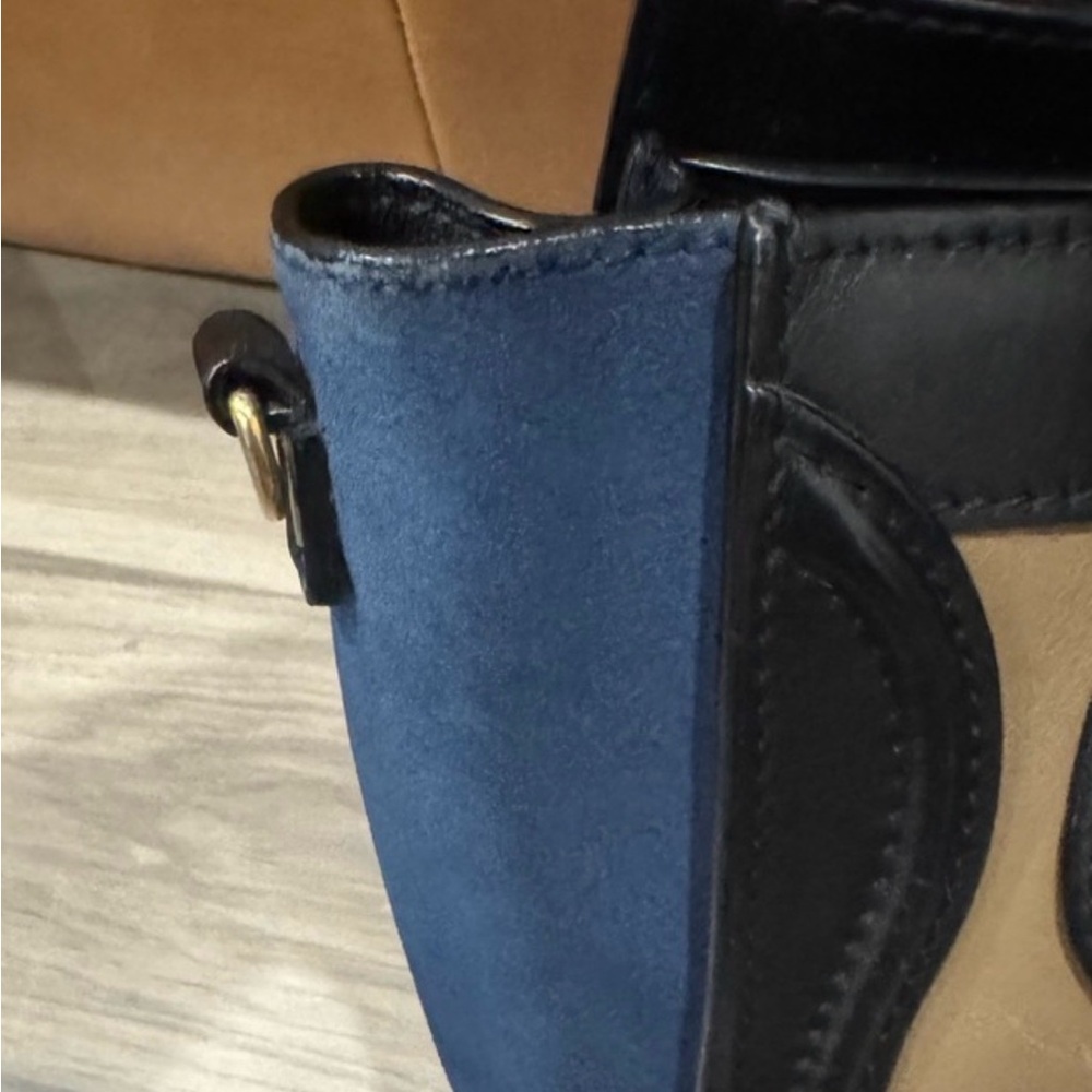 Celine Tricolor Mini Luggage Tote in Brown, Black, and Navy - Picture 9 of 11